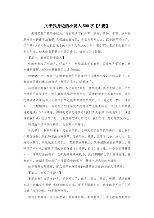 关于我身边的小能人500字【3篇】