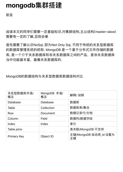 mongodb集群搭建