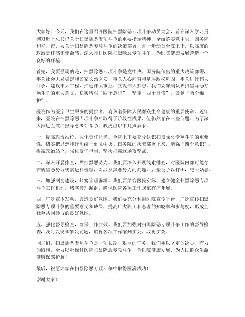 医院扫黑除恶领导发言稿