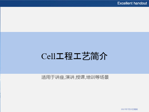 Cell工程工艺简介