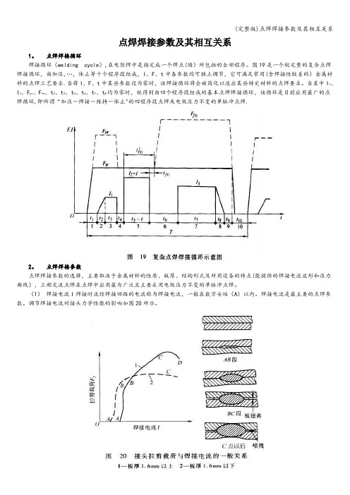 (完整版)点焊焊接参数及其相互关系