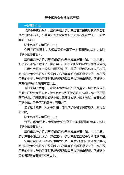 驴小弟变石头读后感三篇