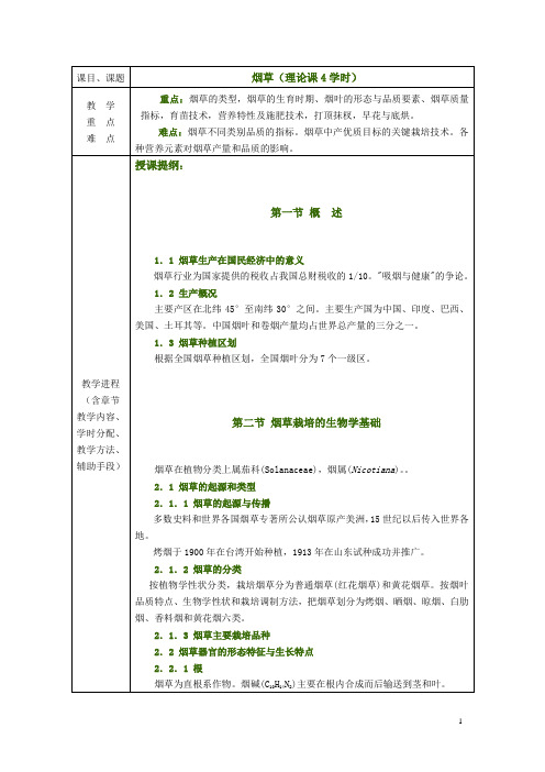 作物栽培与耕作学—烟草(各论)