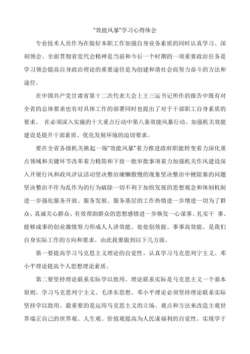 效能风暴学习心得体会