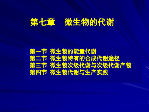 微生物的代谢