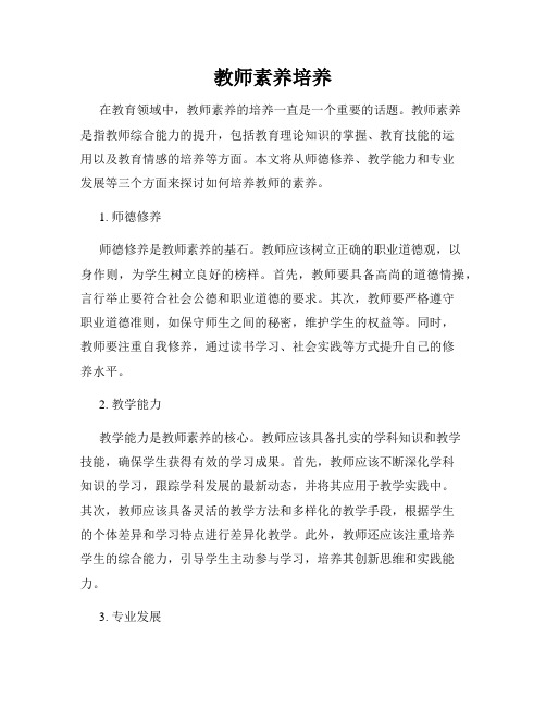 教师素养培养