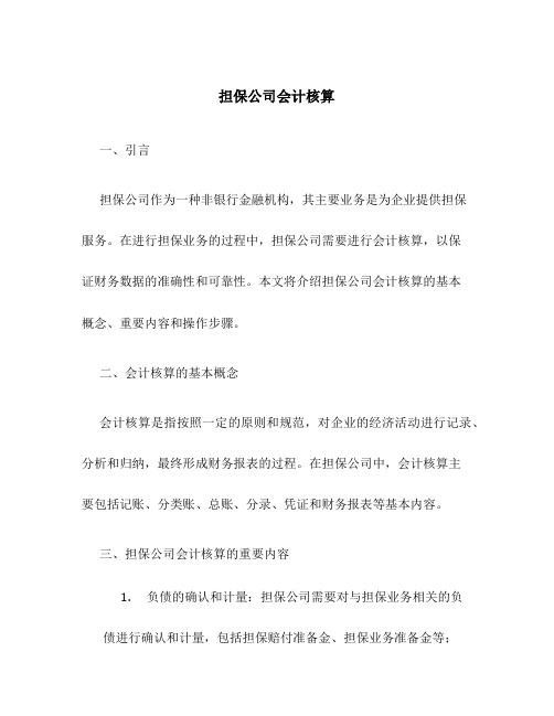 担保公司会计核算