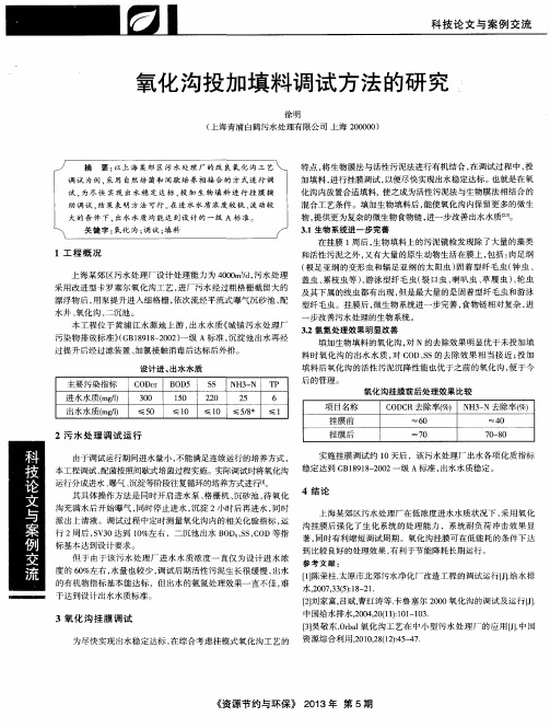 氧化沟投加填料调试方法的研究