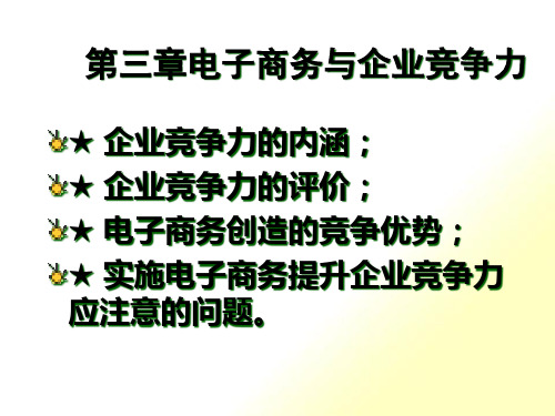 电子商务服务管理 第三章 电子商务与企业竞争力