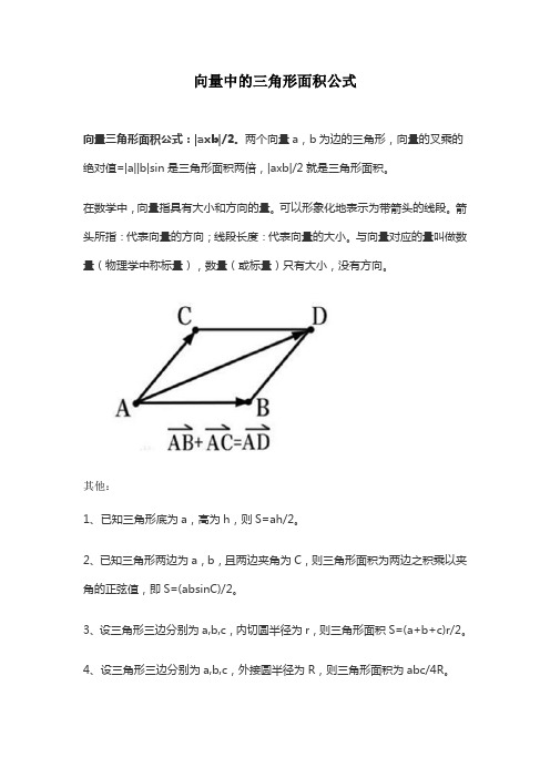 向量中的三角形面积公式