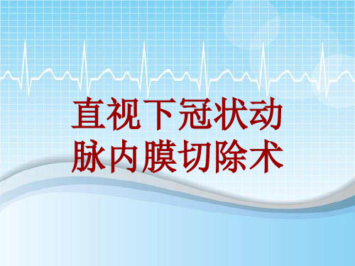 手术讲解模板：直视下冠状动脉内膜切除术