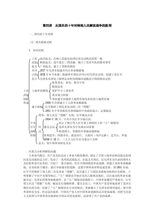 从国共的十年对峙到人民解放战争的胜利