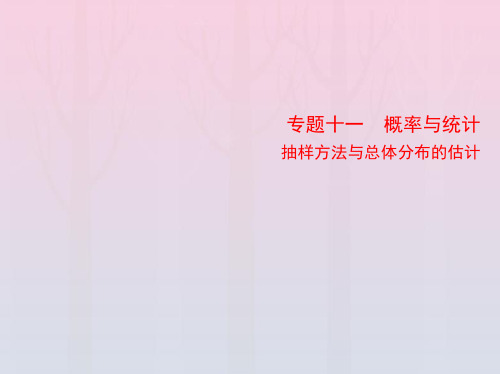 版高考数学一轮总复习11.4抽样方法与总体分布的估计课件