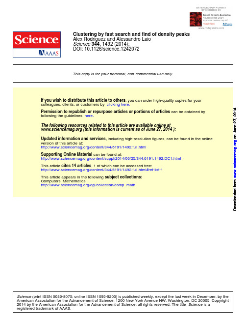 Clustering by fast search and find of density peaks