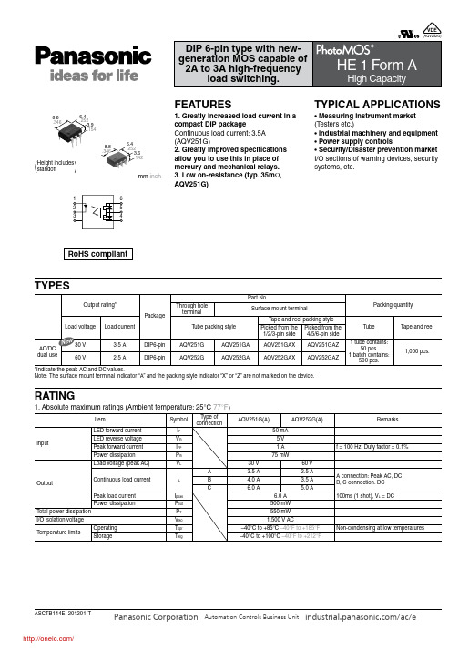 AQV252GAX;中文规格书,Datasheet资料