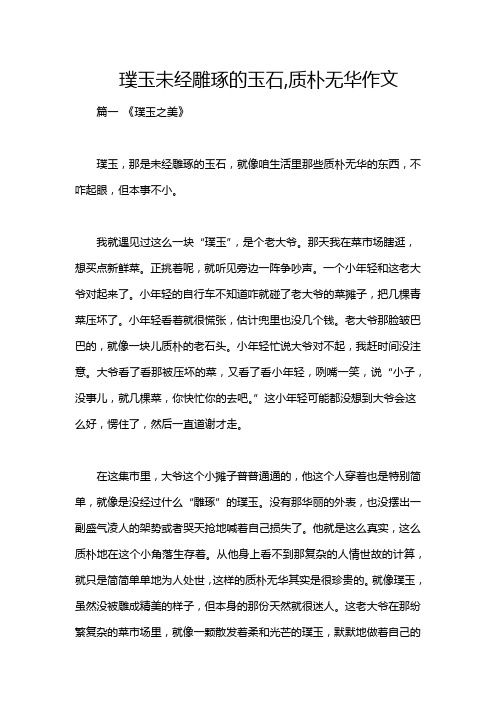 璞玉未经雕琢的玉石,质朴无华作文