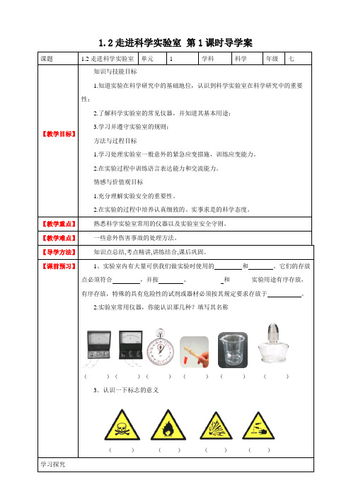 走进科学实验室 第1课时(32页教案学案）