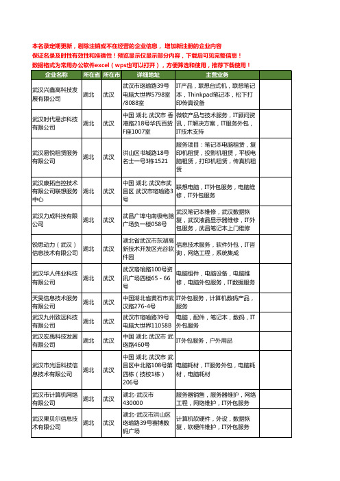 新版湖北省武汉IT外包服务工商企业公司商家名录名单联系方式大全22家