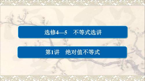 高考数学一轮总复习不等式选讲1绝对值不等式课件理