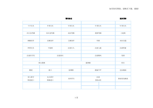 交通图标标志大全