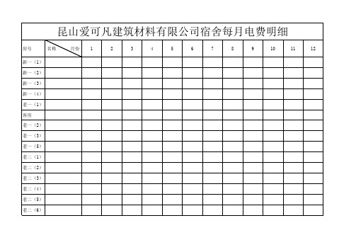 宿舍电费明细