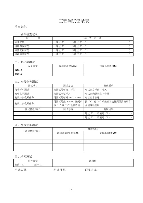 FTTB测试报告