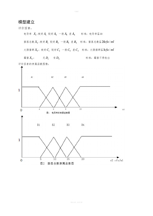 第六届苏北数学建模联赛试题B题-纯净水安全监控问题模糊模型建立