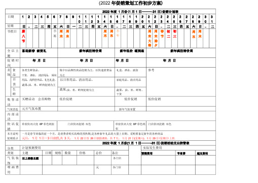 超市全年策划促销计划方案