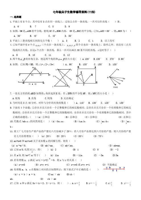 七年级尖子生数学辅导资料(14)