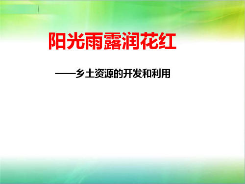 阳光雨露润花红 ——乡土资源的开发和利用