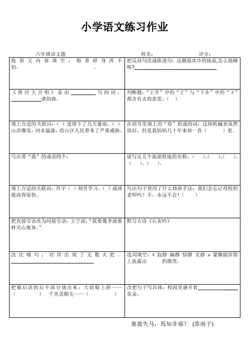 小学六年级语文提高训练I (25)