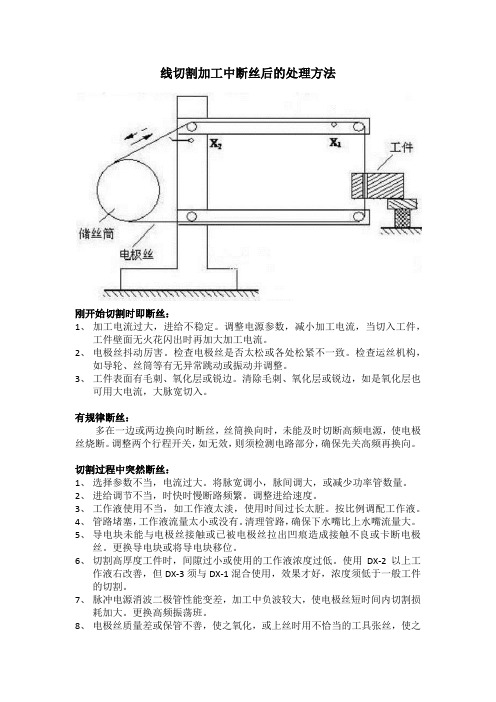 线切割加工中断丝后的处理方法