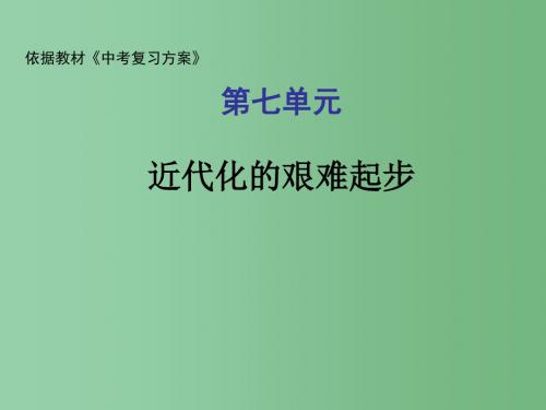 中考历史专题复习 近代化的艰难起步课件