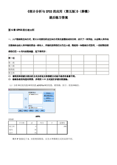 统计分析与SPSS的应用(第五版)课后练习答案(第6章)