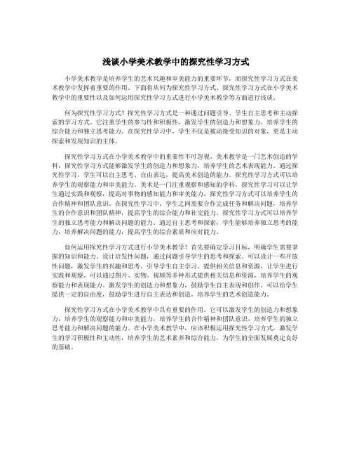 浅谈小学美术教学中的探究性学习方式