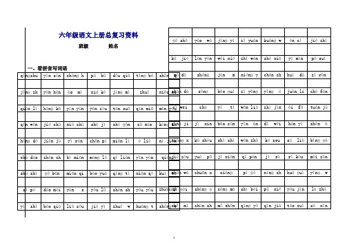 【推荐】小学六年级上册语文总复习资料 75页 新统编教材(部编版).doc