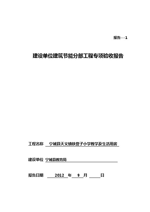 建设单位节能验收报告