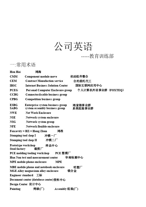 公司英语词汇大全