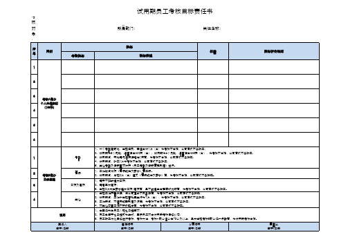 试用期员工绩效考核目标-模板