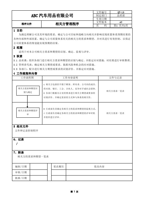 相关方管理程序