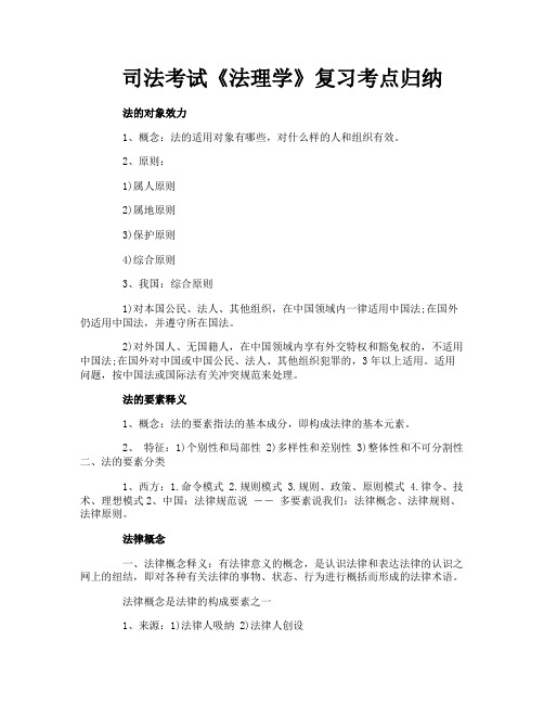 司法考试《法理学》复习考点归纳