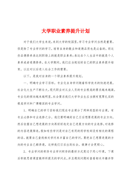 大学职业素养提升计划