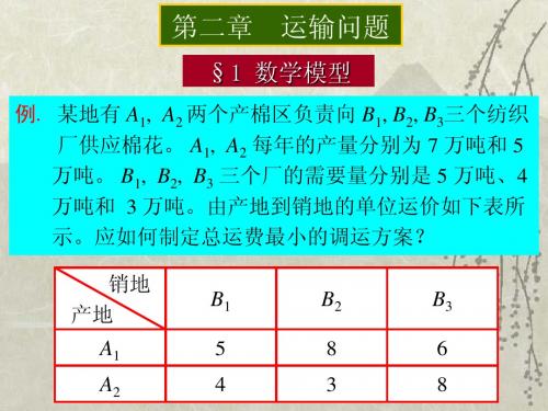 运筹学第二章运输问题 南京大学