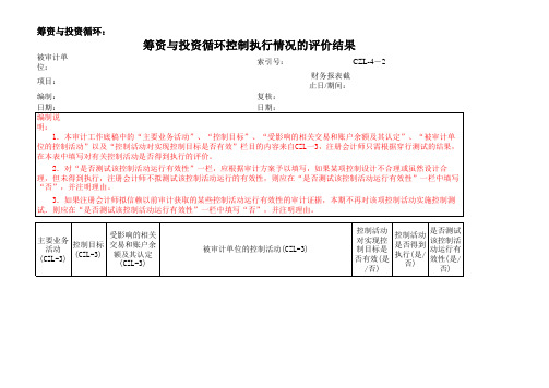 (CZL-4-2)205-5.4-2筹资与投资循环控制执行情况的评价结果