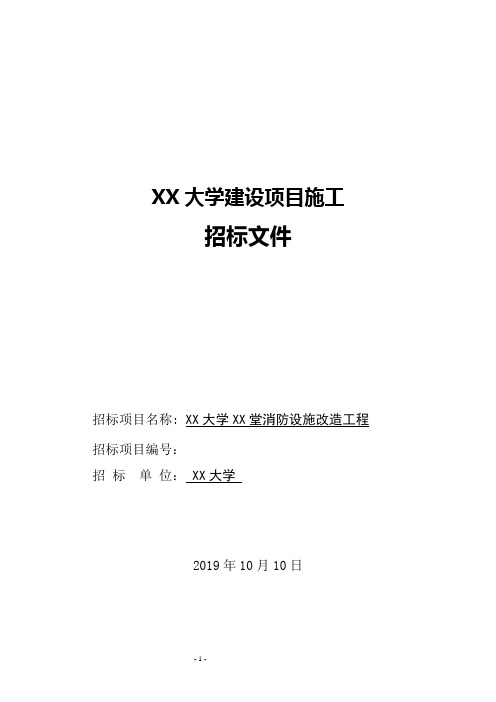 消防设施改造工程招标文件【模板】