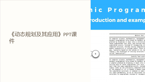 《动态规划及其应用》课件