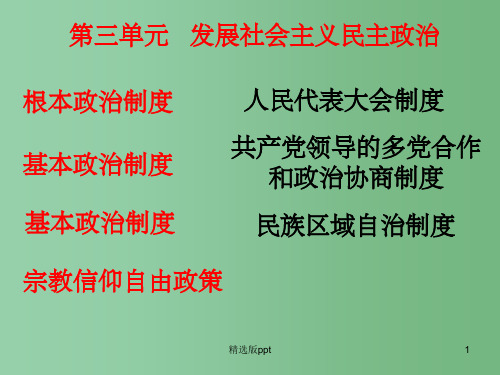 高考政治一轮复习 我国的人民代表大会制度考点阐释 新人教版必修2