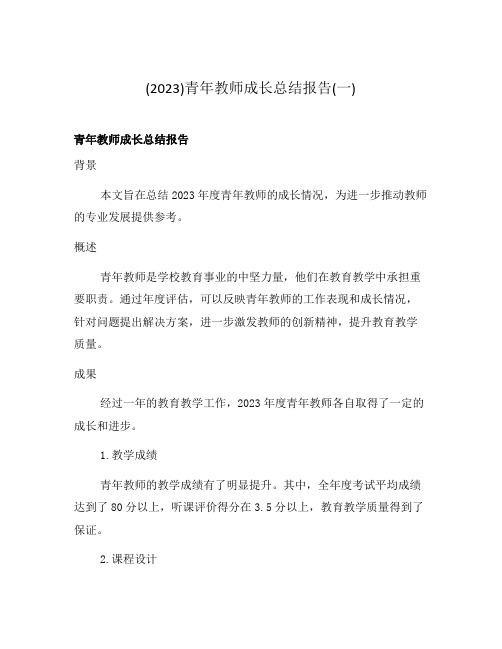 (2023)青年教师成长总结报告(一)