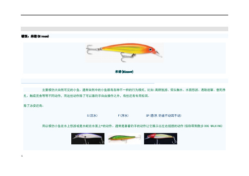 路亚饵介绍及对象鱼