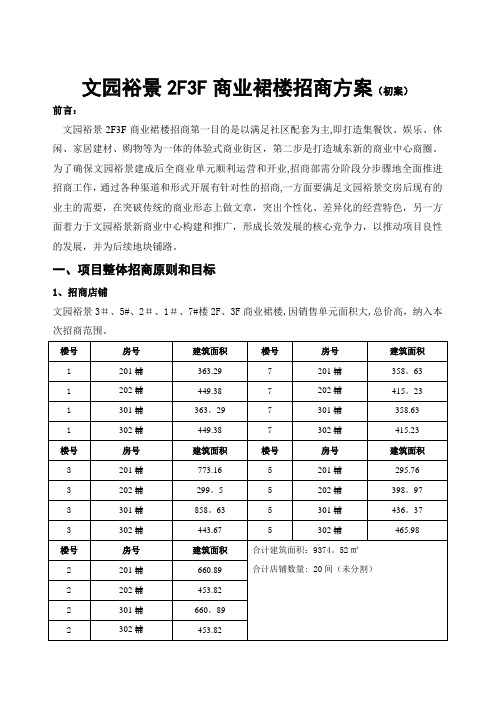 商业裙楼招商方案